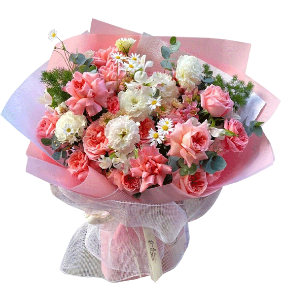 Bó hoa hồng trang nhã tượng trưng ý nghĩa hoa hồng trắng — Hoa Sài Gòn
