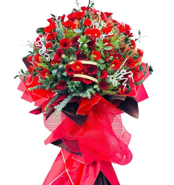 Hoa Khai Trương Đồng Tiền Đỏ Đẹp - Hoa Sài Gòn