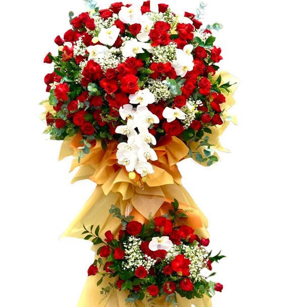 Hoa Khai Trương Hồng Đỏ & Hồ ĐIệp Trắng - Hoa Sài Gòn