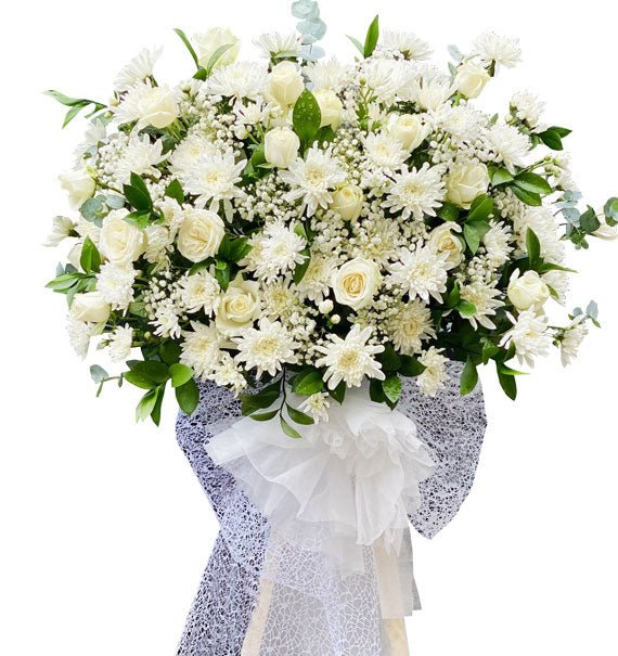 Kệ Hoa Chia Buồn Cúc Trắng - Hoa Sài Gòn