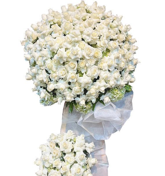 Kệ Hoa Chia Buồn Hồng Trắng - Hoa Sài Gòn