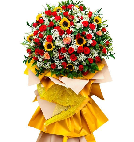 Kệ Khai Trương Hoa Hồng & Hướng Dương